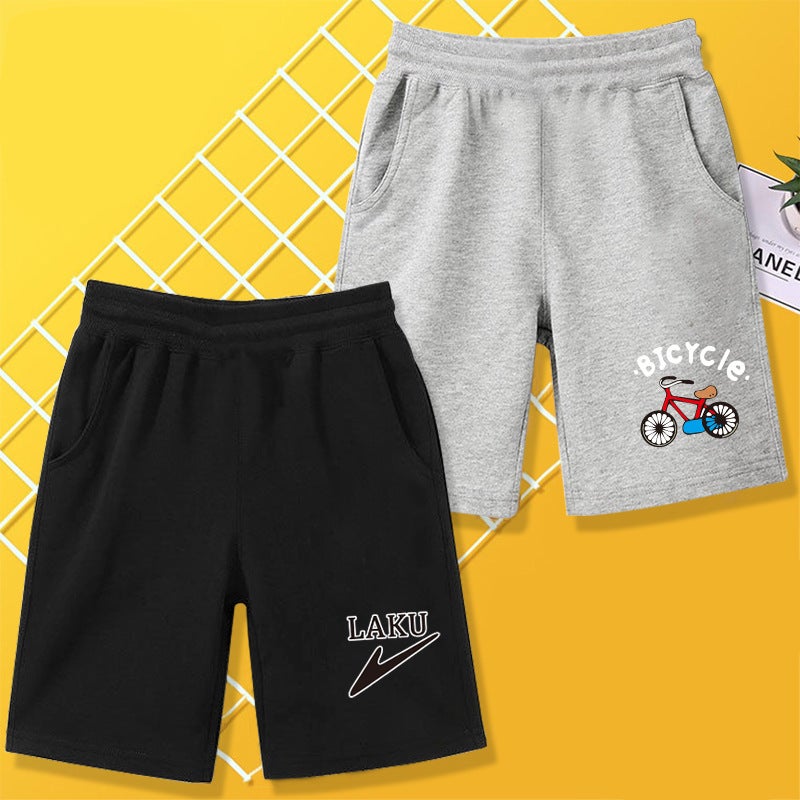 Children'S Shorts Summer Boys' Outer Pants Korean Style Medium And Big Children'S Cotton Thin Summer Sports Cropped Casual Pants - Image 3