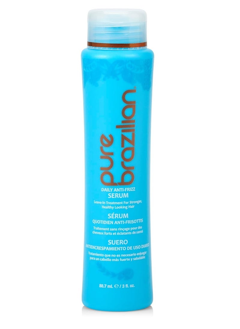 Pure Brazilian PURE BRAZILIAN Anti-frizz Daily Leave-in Serum - Strengthening Hair Treatment Formulated to Fortify and Protect Your Hair From Heat & UVA/UVB (13.5 Ounce / 400 Milliliter)  - Image 1