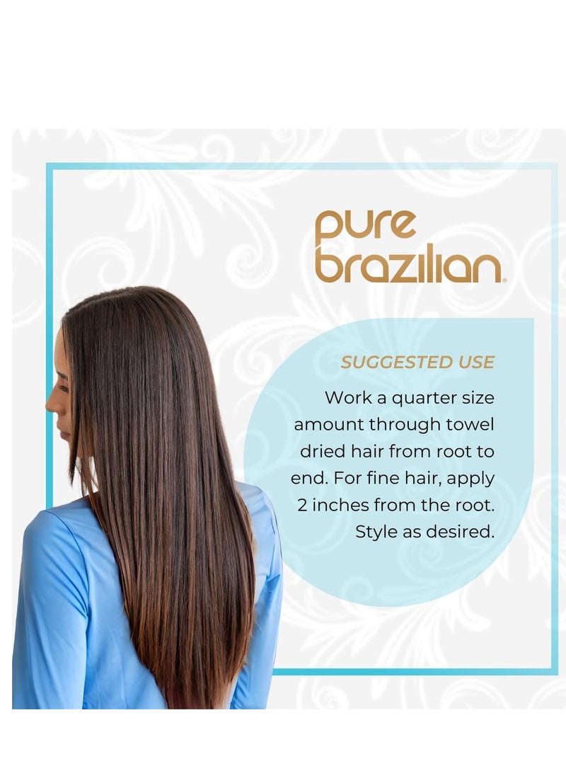 Pure Brazilian PURE BRAZILIAN Anti-frizz Daily Leave-in Serum - Strengthening Hair Treatment Formulated to Fortify and Protect Your Hair From Heat & UVA/UVB (13.5 Ounce / 400 Milliliter)  - Image 4