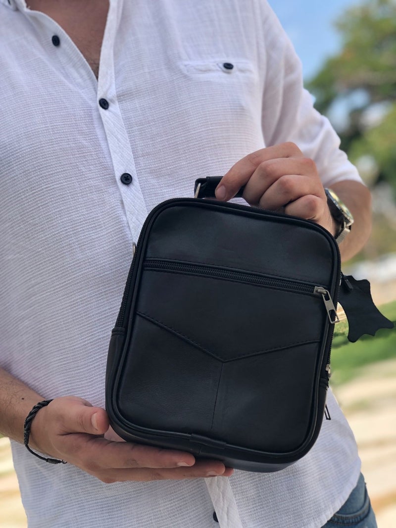 Derius Boss Steel Case Medium Size Black Men's Hand and Shoulder Bag (GENUINE LEATHER)  - Image 3