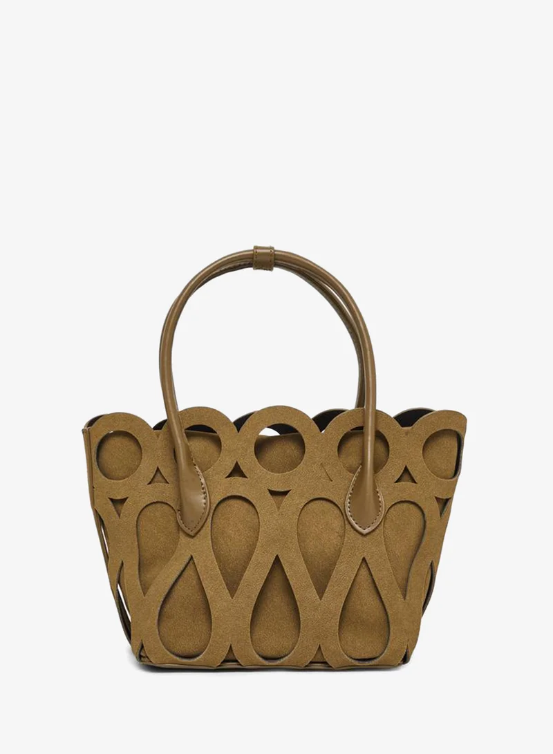 Styli  Olive Green Cutout Detail Handbag for Women | Best Price UAE