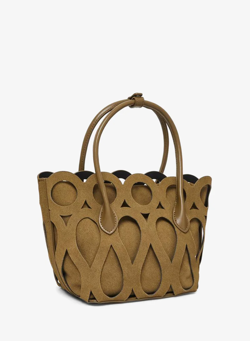 Styli Olive Green Cutout Detail Handbag