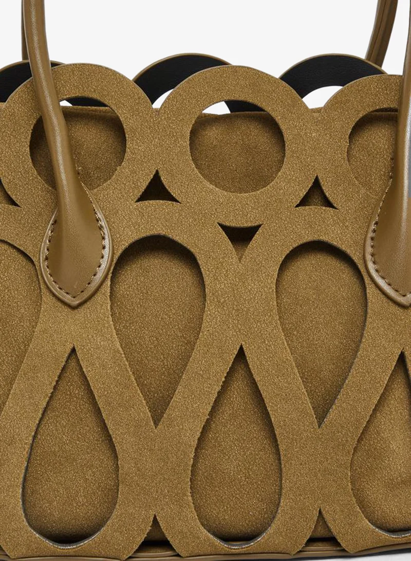 Styli  Olive Green Cutout Detail Handbag for Women | Best Price UAE