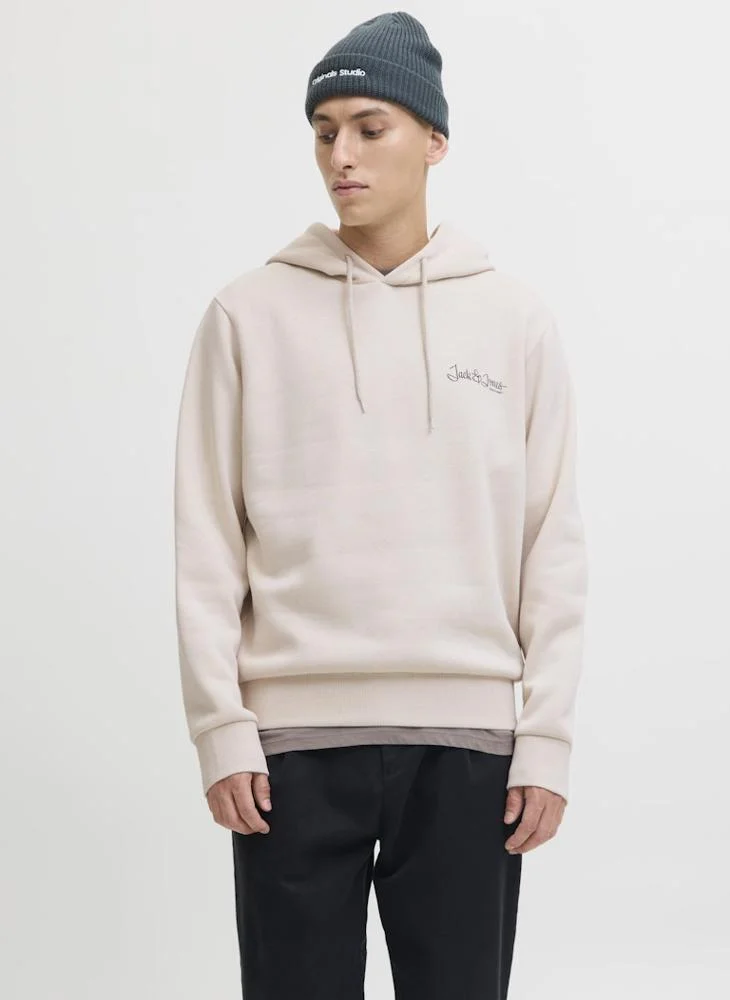 JACK & JONES Text Print Pullover Hoodie