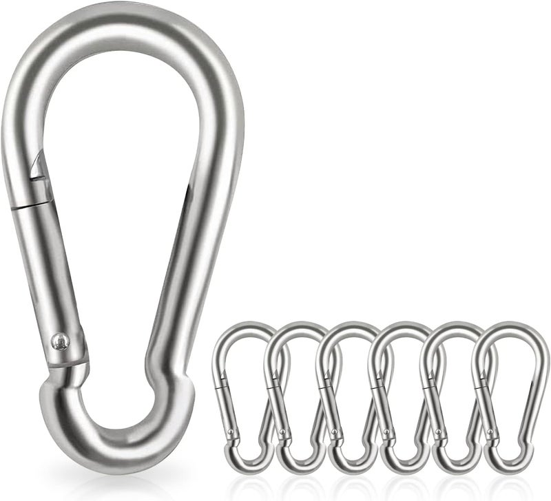 Acquwistach Locking Carabiner Clips, Stainless Steel Spring Snap Hook Locking Carabiner Heavy Duty - 304 Premium Stainless Steel Thumb Screw Carabiner Clip - Image 1
