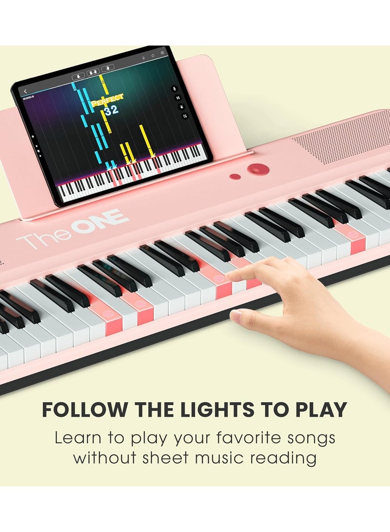 THE ONE The ONE Smart Keyboard COLOR 61 Keys Piano Keyboard, Music Keyboard with 256 Timbres, 64 Polyphony, 4 Speakers, Built-in LED Lights and Free Apps  - Image 2