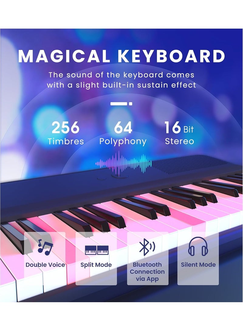 THE ONE The ONE Smart Keyboard COLOR 61 Keys Piano Keyboard, Music Keyboard with 256 Timbres, 64 Polyphony, 4 Speakers, Built-in LED Lights and Free Apps  - Image 5