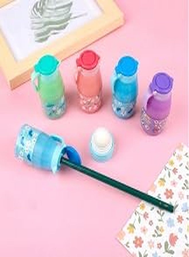 QUENCHUA 2 Pack of Mug | Jug | Kettle Shape Cute Floral Pencil Sharpener with Eraser, Assorted Colors, for Kids - Image 3