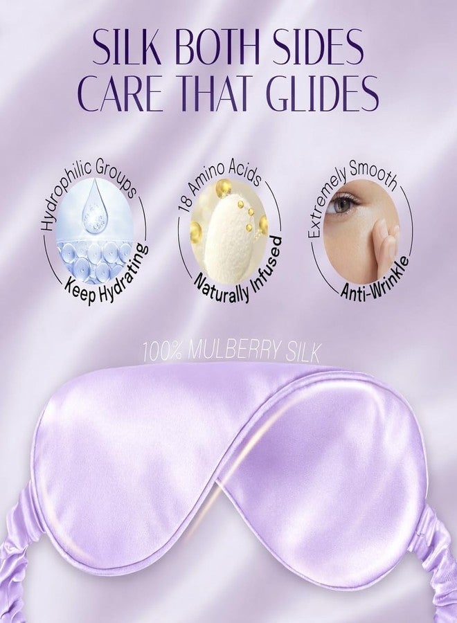 Buybeat Sleep Mask Silk Eye Mask Cover for Sleeping, Soft Satin Blindfold with Elastic Strap, Blocks Light and Reduces Puffy Eyes, Comfortable Night Sleeping Mask for Women Men (Purple) - Image 5