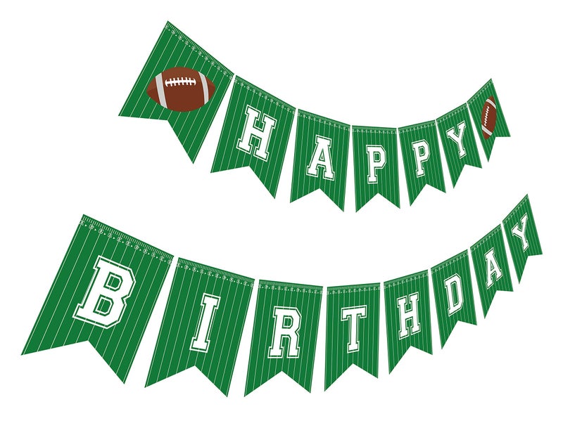 Silvima Football Birthday Banner Happy Bday Football Party Decoration - Image 3