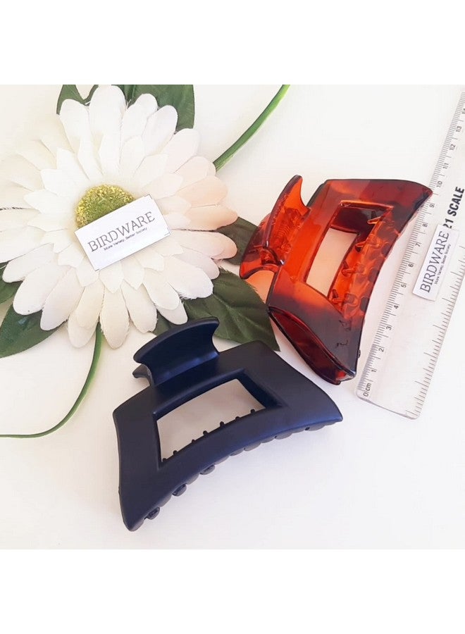 BIRDWARE Hair Clutcher Stylish Trendy Imported Claw Clip Butterfly Design Acrylic Material Hair Clip Hair Accessory For Women And Girls Transparent Korean Hair Clutcher (2 Pc Shell) - Image 4