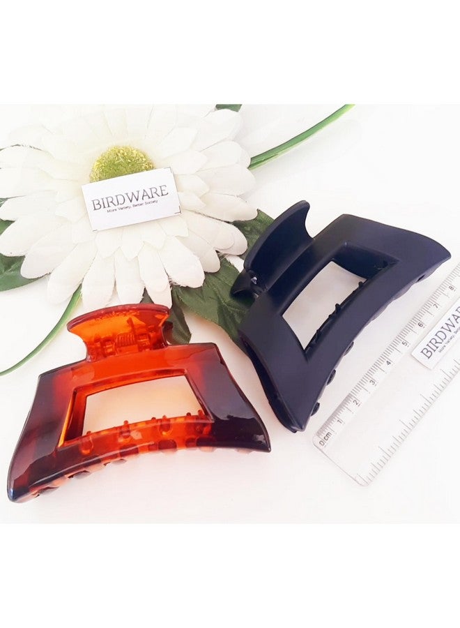 BIRDWARE Hair Clutcher Stylish Trendy Imported Claw Clip Butterfly Design Acrylic Material Hair Clip Hair Accessory For Women And Girls Transparent Korean Hair Clutcher (2 Pc Shell) - Image 2