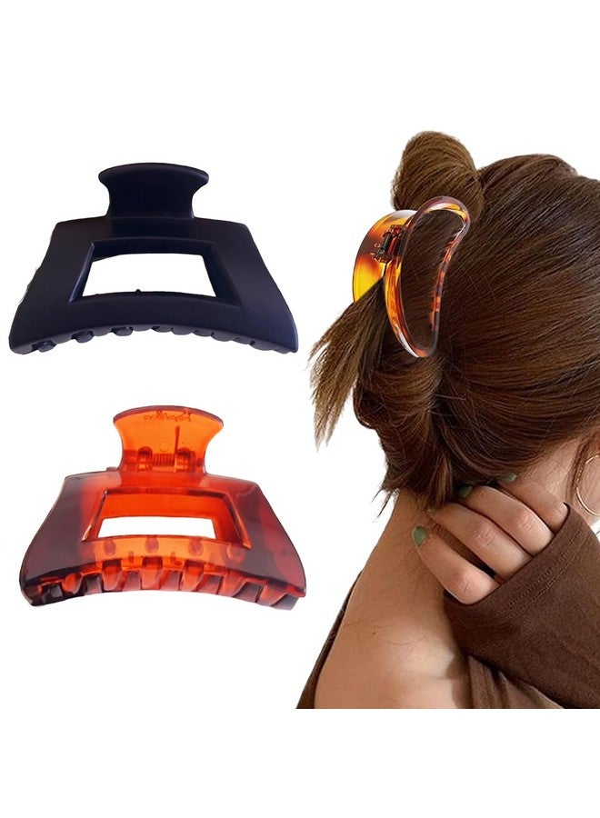 BIRDWARE Hair Clutcher Stylish Trendy Imported Claw Clip Butterfly Design Acrylic Material Hair Clip Hair Accessory For Women And Girls Transparent Korean Hair Clutcher (2 Pc Shell) - Image 1