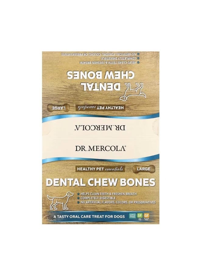 Dr. Mercola Dental Chew Bones Large For Dogs 12 Bones 2.08 oz 59 g Each  - Image 1
