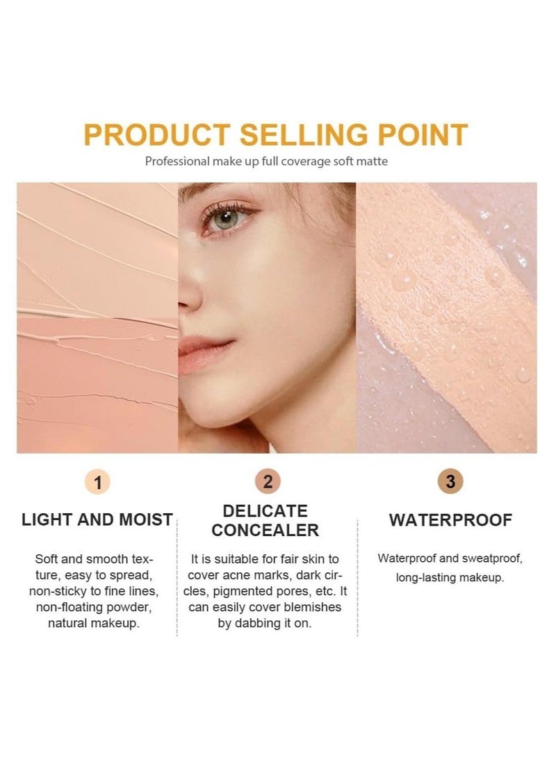 Captaintech 2 Colors Concealer Cover Up Makeup Waterproof, Professional Skin Concealer Set for Dark Spots, Scars, Vitiligo, Body Makeup Cover - Image 2