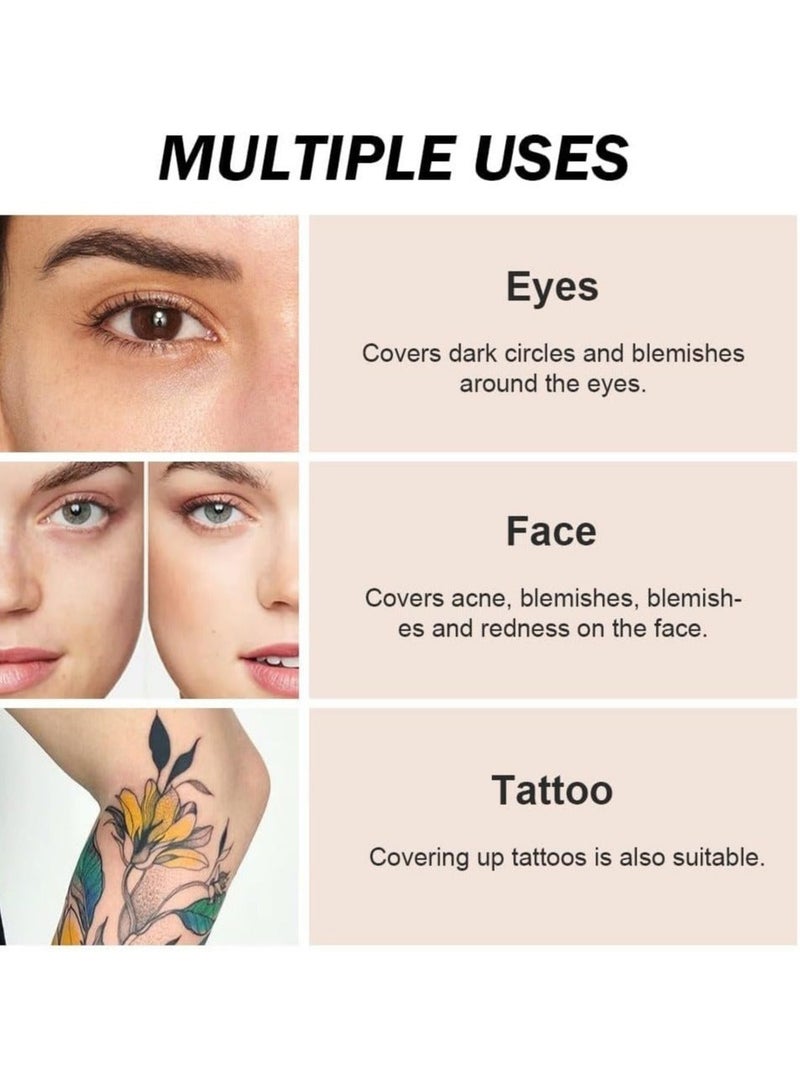 Captaintech 2 Colors Concealer Cover Up Makeup Waterproof, Professional Skin Concealer Set for Dark Spots, Scars, Vitiligo, Body Makeup Cover - Image 5