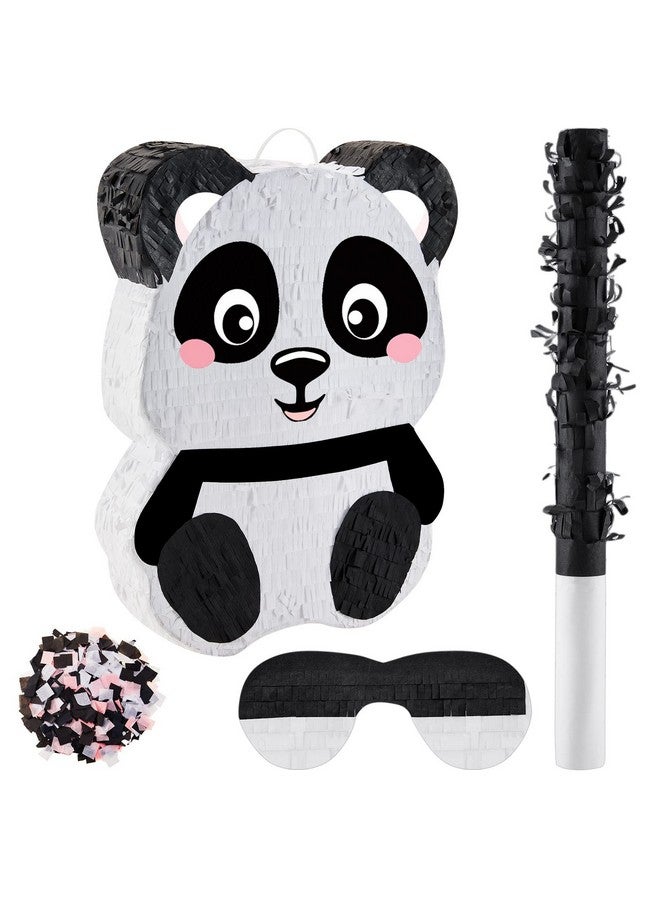 Lewtemi 4 Pcs Panda Pinata Panda Pinata Stick With Stick Confetti And Blindfold Panda Birthday Party Supplies Candy Safari Animal Pinata For Girl Boy Baby Shower Adults Birthday Party Game Decorations - Image 1