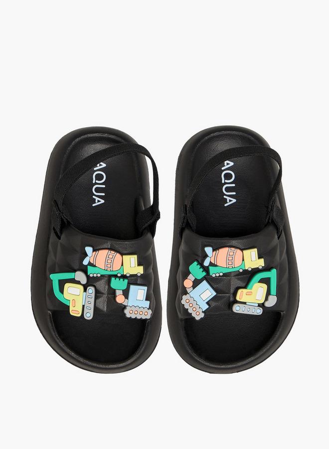 Aqua Boys Construction Vehicle Applique Slides - Image 1