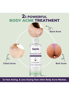 Sanfe Dark Spots & Acne Clearing Body Wash | Prevents Body Acne, Bumpy Skin & Fades Dark Spots | Salicylic Acid, Glycolic Acid & Tea Tree | Non Drying Formula | 250Ml  - Image 3