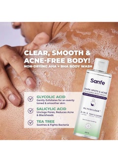 Sanfe Dark Spots & Acne Clearing Body Wash | Prevents Body Acne, Bumpy Skin & Fades Dark Spots | Salicylic Acid, Glycolic Acid & Tea Tree | Non Drying Formula | 250Ml  - Image 4