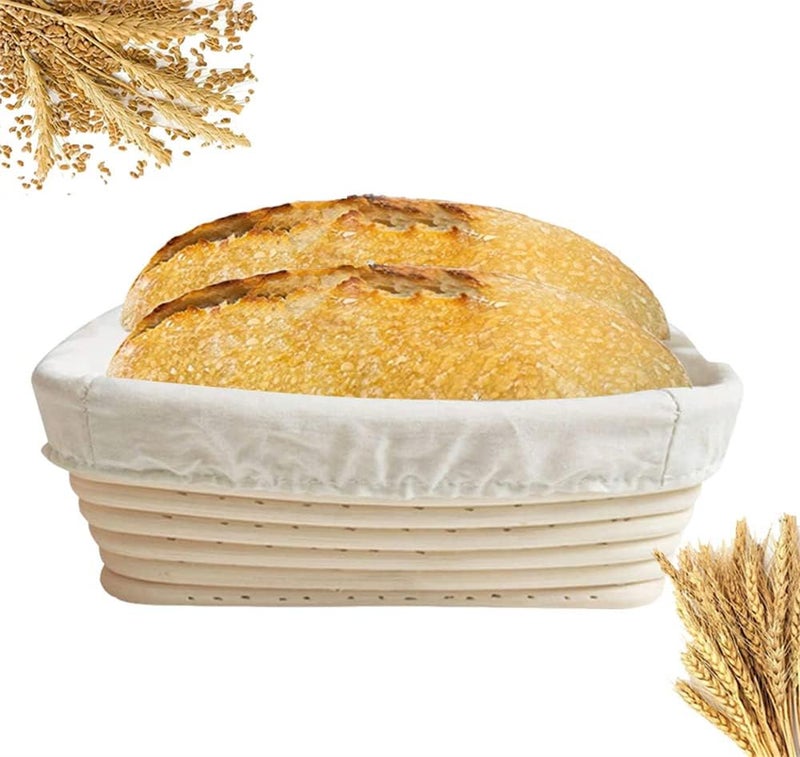 Zikra Proofing Basket 6 Inch, Rattan Basket with Cloth Liner, Baking Bowl for Bakers Proving Baskets for Sourdough, Lame Bread Slashing Scraper Tool Starter Jar Proofing Box, Baking Bowl Dough Gifts - Image 1