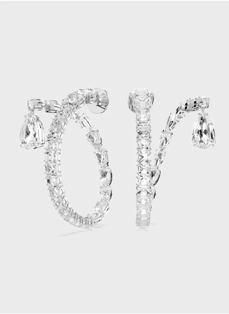 سواروفسكي Matrix Stone Detail Hoop Earrings