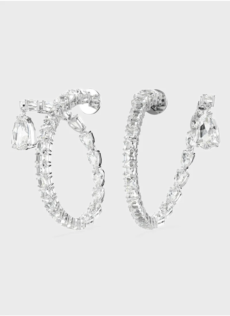 سواروفسكي Matrix Stone Detail Hoop Earrings