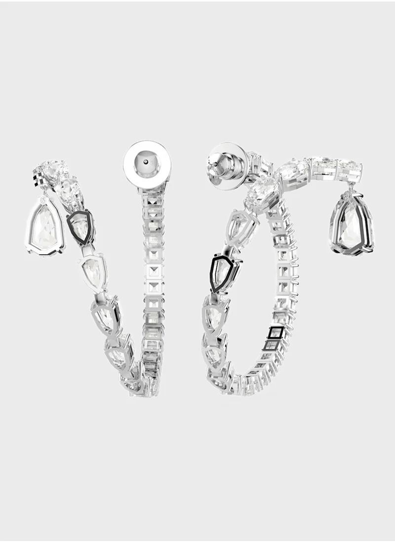 سواروفسكي Matrix Stone Detail Hoop Earrings