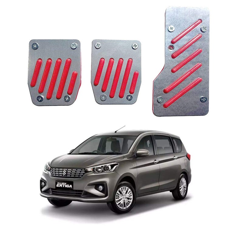 Oshotto مجموعة أغطية دواسات السيارة اليدوية غير القابلة للانزلاق Oshotto 3 قطع CS-320 متوافقة مع ماروتي سوزوكي إرتيجا 2018-2025 (أحمر) - Image 1