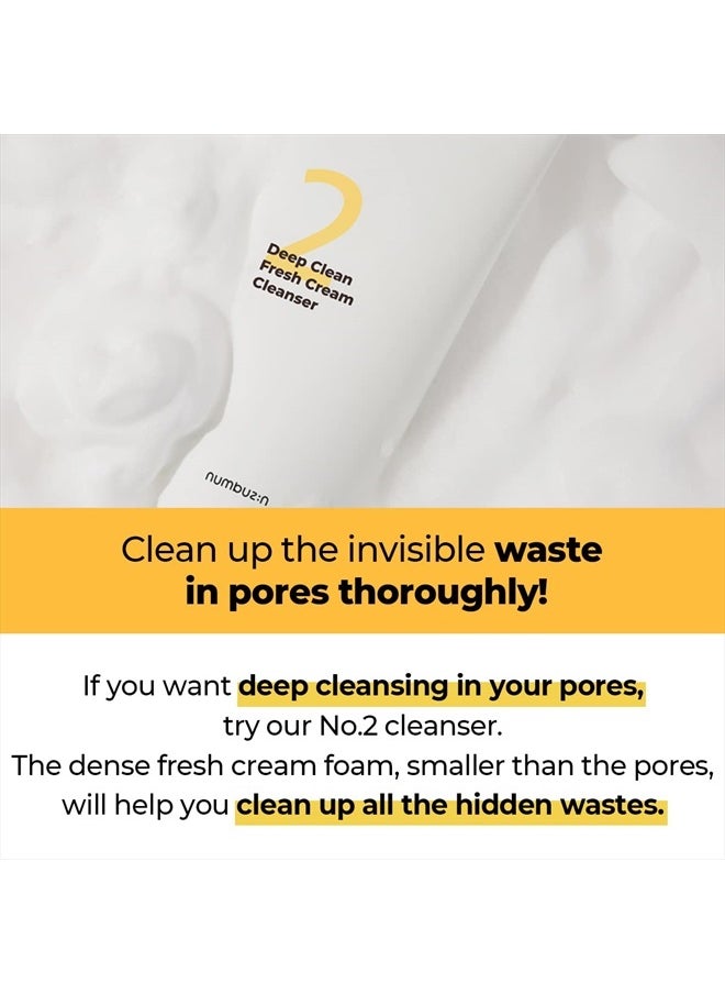numbuzin No.2 Deep Clean Fresh Cream Cleanser | Face Wash, Rich Foam, Natural Cleansing Ingredients 4.05 fl oz  - Image 2