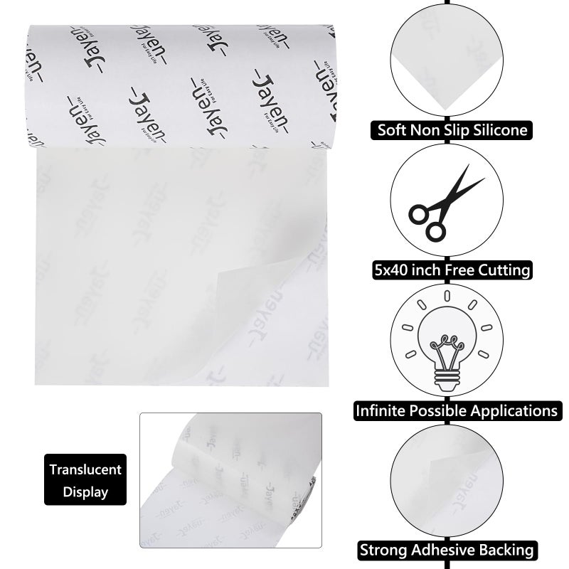 Jayen Non Slip Self Adhesive Silicone Cuttable Furniture Pads - 5x40 inch Versatile Non-Slip Silicone Pads for Variety of Objects, Appliances and Furniture - Image 2