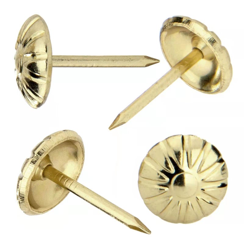 Homdire Upholstery Tacks for Decorative Furniture Tacks Nails for Upholstery Decorative 716 Inch Upholstery Nails for Furniture DIY Decorative Daisy Upholstery Tacks Gold100PCS