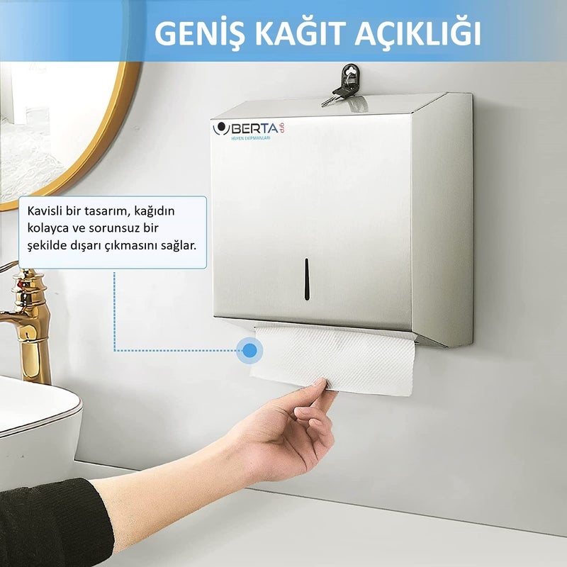 Stainless 200-Piece Z-Fold Paper Towel Dispenser