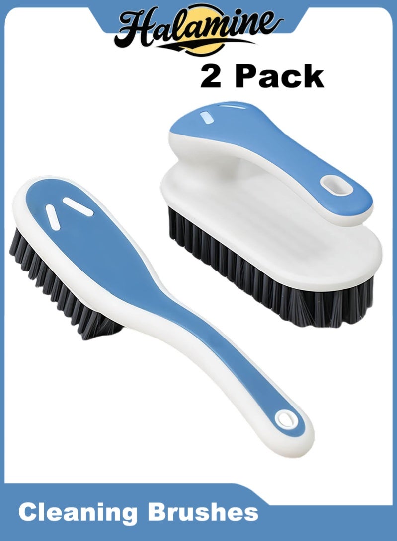 هالامين مجموعة من 2 فرشاة تنظيف منزلية بشعيرات، فرشاة إزالة البقع من السجاد، مجموعة فرشاة أحذية بمقبض مريح لتنظيف السجاد والأحذية الرياضية والملابس - Image 1