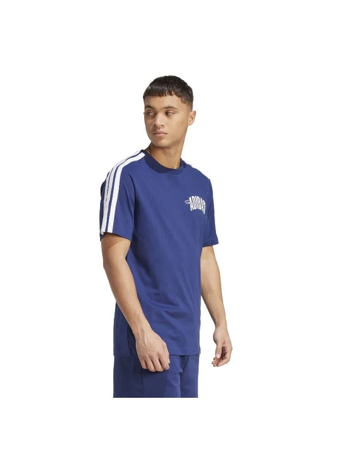 Adidas DKBLUE M Colleg T Blue Graphic Tee (Short Sleeve) T-Shirts For Men for Men | Best Price UAE