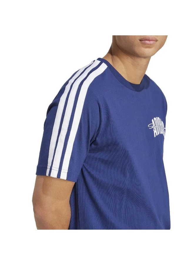 Adidas DKBLUE M Colleg T Blue Graphic Tee (Short Sleeve) T-Shirts For Men for Men | Best Price UAE