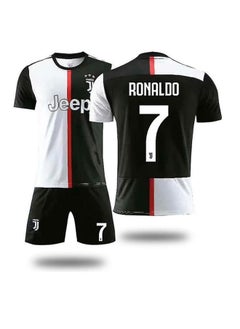 2019-2020 Juventus Home Football Jersey Cristiano Ronaldo #7 Football Jersey/Shorts Gift Set Kids Size and Adult Size, Gift for Fans and Friends