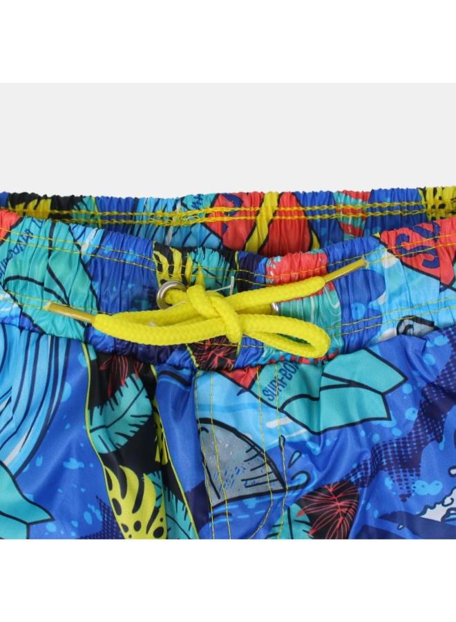 Boys' Swim Shorts – Blue "Super Surf" Design - Image 3