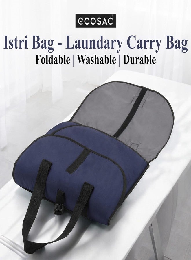 ECOSAC Polyester Istri Bag | Ironed Clothes Storage & Organizer | Travel-Friendly Foldable Bag | Water-Repellent & Washable | Ideal for Home & Travel (Blue) (Pack of 2) - Image 2