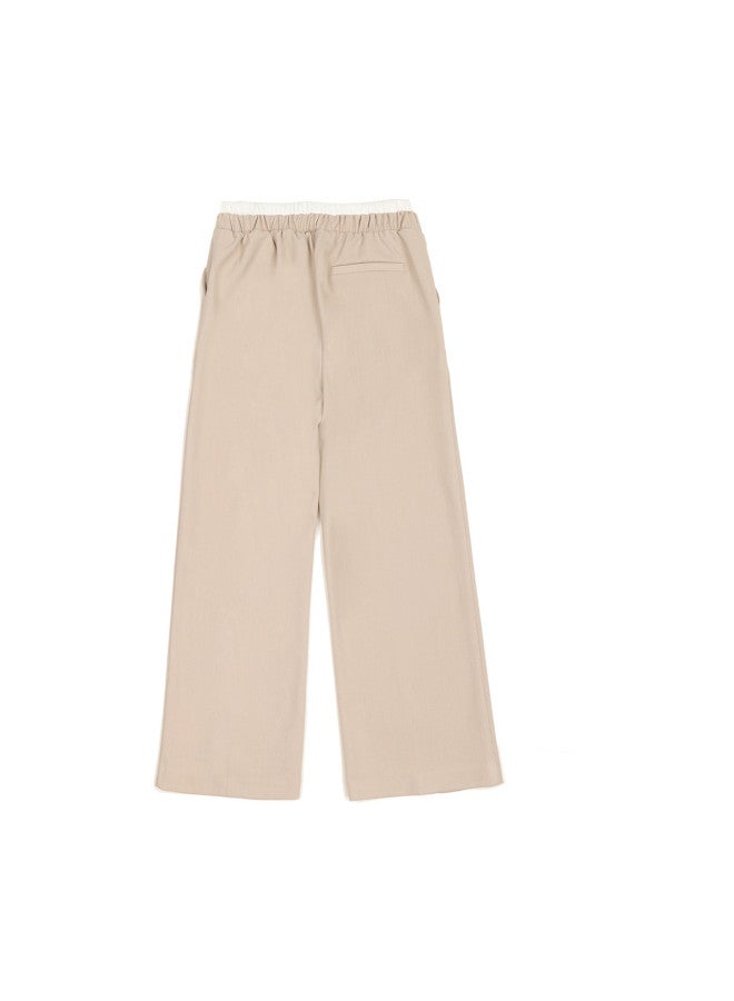 Zara girls' Color-block Patchwork Casual Pants - Soft, Comfortable & Versatile Long Pants - Image 3
