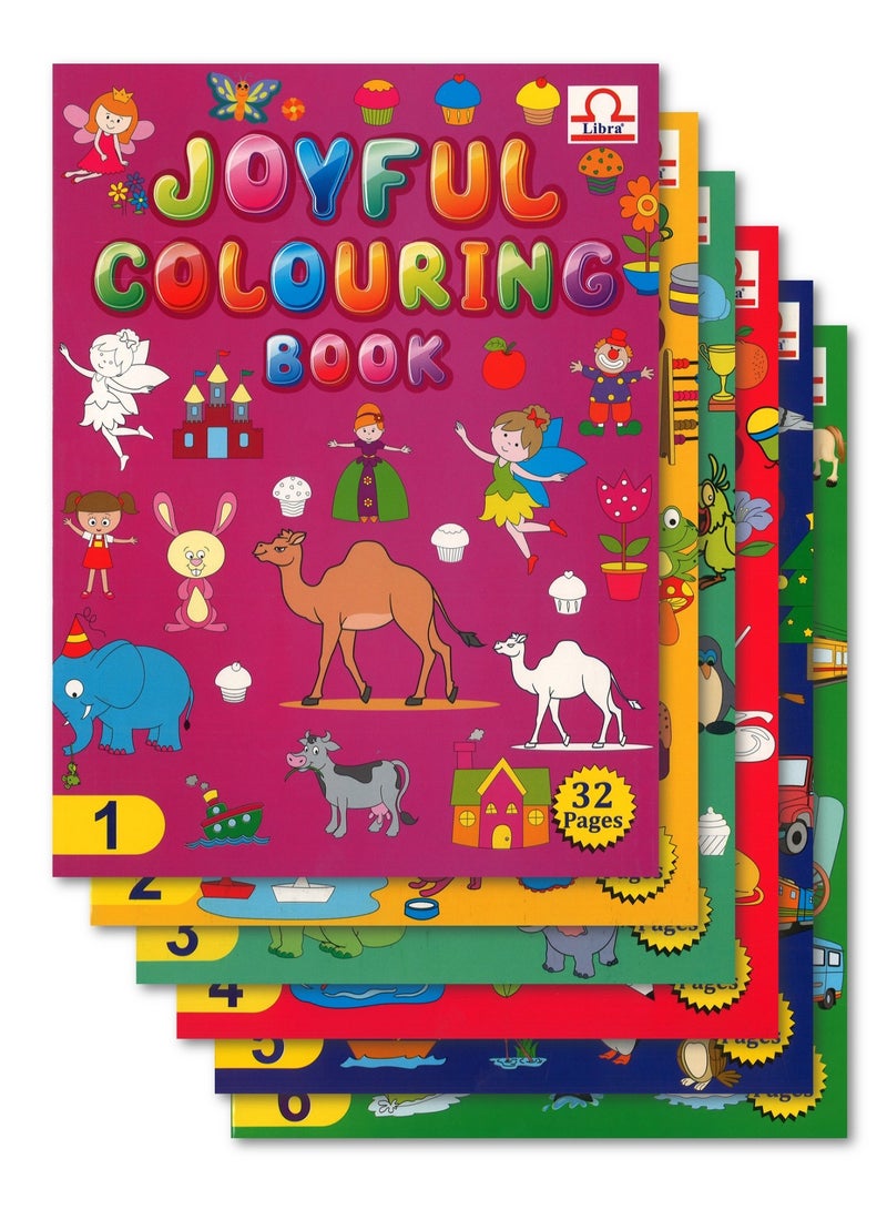 Libra 6-Piece A4 Size Fun With Colouring Activity Book For Kids 32 Pages Per Book - Image 1