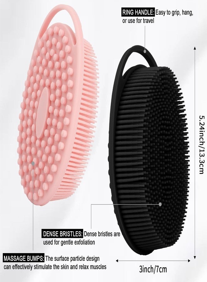 Slergut Soft Silicone Body Scrubber, 2 PCS Exfoliating Silicone Loofah, Body Scrubber Shower Brush Exfoliating and Massage 2 in 1, Bath Shower Brush for Cleaning Sensitive Skin Kids Women Men, Lather Well - Image 4