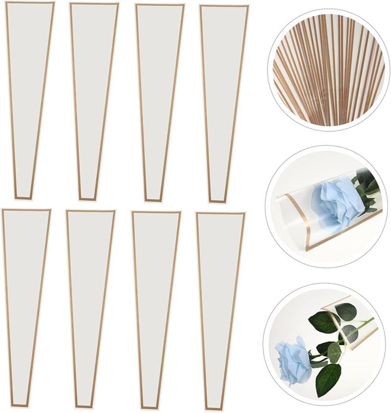 Safigle 50 Pcs Flower Wrap Bags Rose Bouquet Packaging Tear Resistant Easy Carry - Image 5