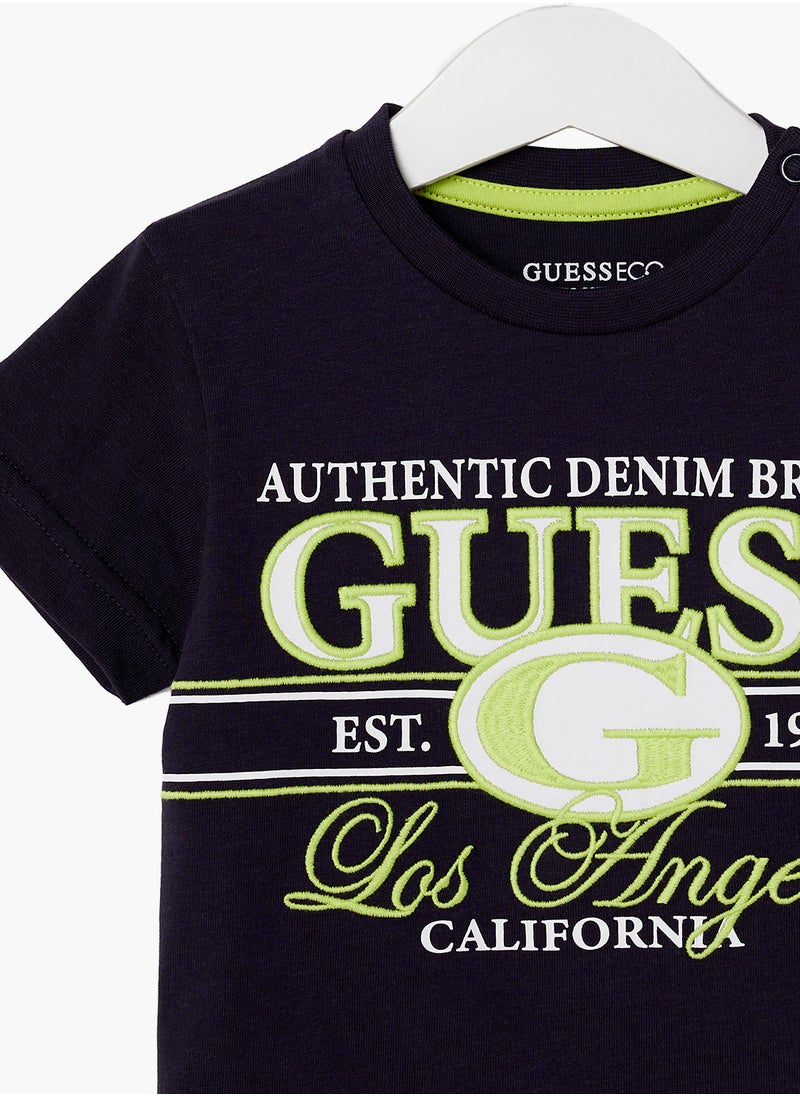 GUESS Kids Logo Crew Neck T-Shirt  - Image 3