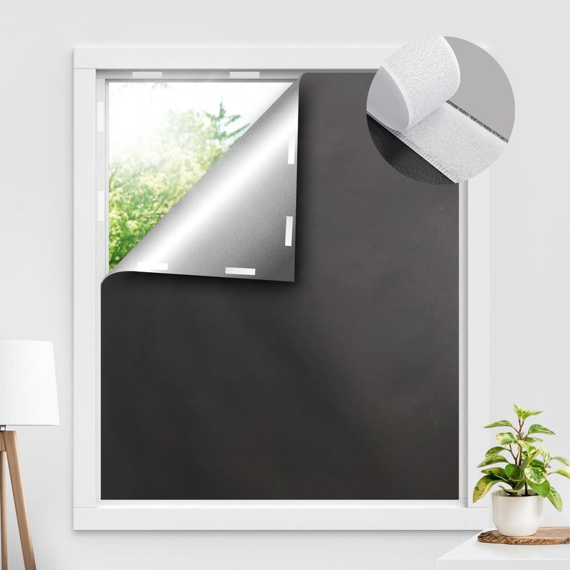 LazBlinds ستائر LazBlinds المحمولة للحجب الكامل، ظلال سفر قابلة للقص، غطاء نافذة قابل للتعديل والإزالة - ظلال وستائر مؤقتة لغرفة الطفل أو غرفة النوم - أسود - Image 1