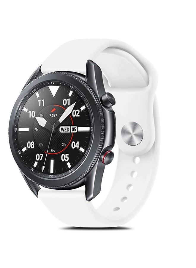 O Ozone Silicone Bands For Samsung Galaxy Watch Ultra LTE 47mm / Galaxy Watch 3 45mm 22mm Quick Release Soft Silicone Replacement Watch Strap- White - Image 1