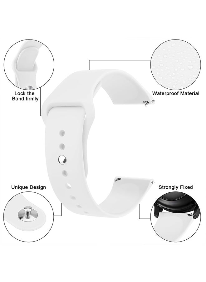 O Ozone Silicone Bands For Samsung Galaxy Watch Ultra LTE 47mm / Galaxy Watch 3 45mm 22mm Quick Release Soft Silicone Replacement Watch Strap- White - Image 3