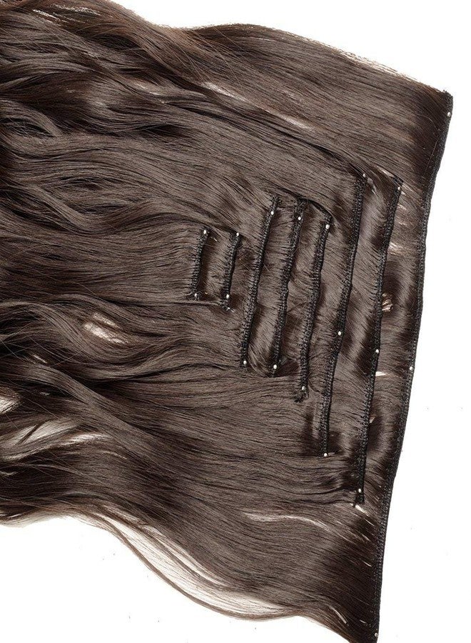 MoonEyes, Women's Natural Brown Curly/Wavy Hair Extensions in High Temperature Synthetic Fiber in 24 inch, 16 Clips Head in 7 Piece Set Increase Hair Length and volume - Image 2