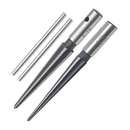 Yootones 2Pcs Yootones 1/8"-1/2" 3-13mm & 5mm-16mm Bridge Pin Hole Hand Held Reamer T Handle Tapered 6 Fluted Chamfer Reaming Woodworker Cutting Tool Compatible with Guitar Woodworker Luthier Tool - Image 2