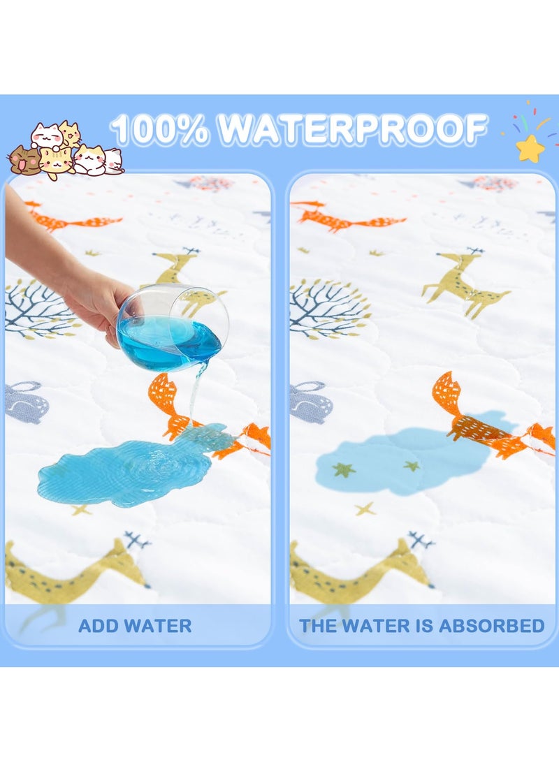 SYOSI وسادة تدريب الأطفال على استخدام المرحاض قابلة للغسل ومقاومة للماء لحماية المرتبة من البلل تناسب سرير بحجم فردي ممتازة لتدريب الأطفال على استخدام المرحاض 90x60 سم - Image 4